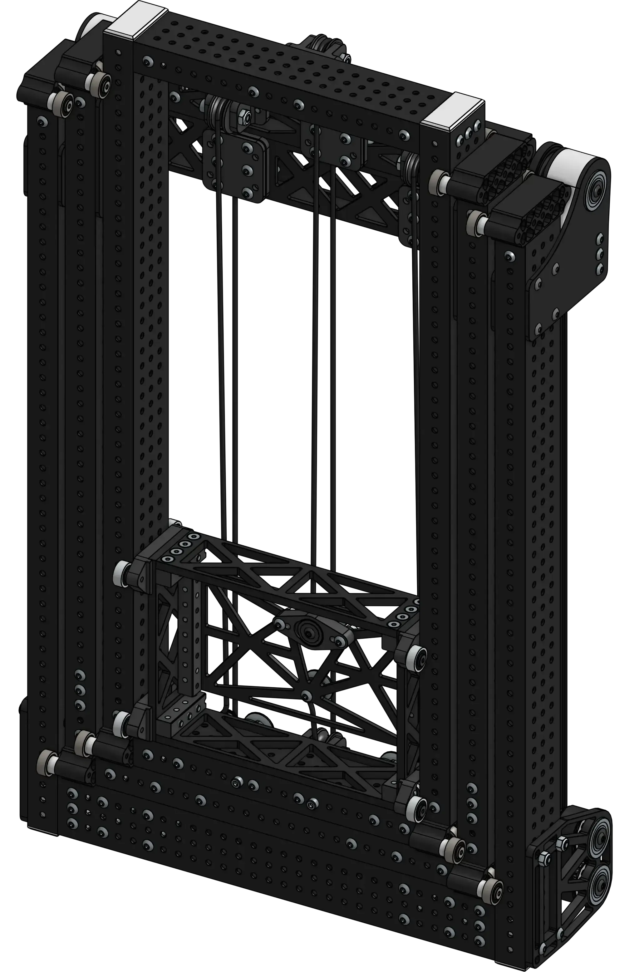 Three-stage cascade elevator CAD render